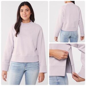 On Running On Cloud Cropped Mock Neck Crew in Lavender Size XS